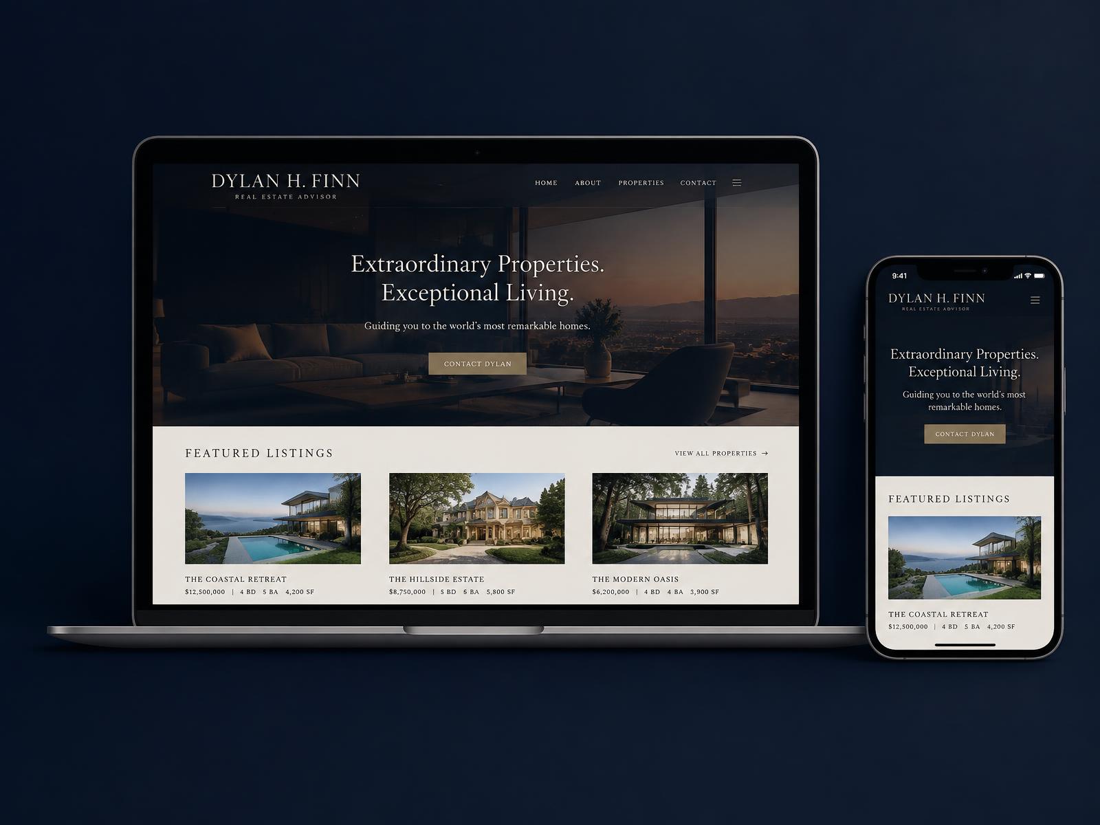 Realtor website on laptop and phone